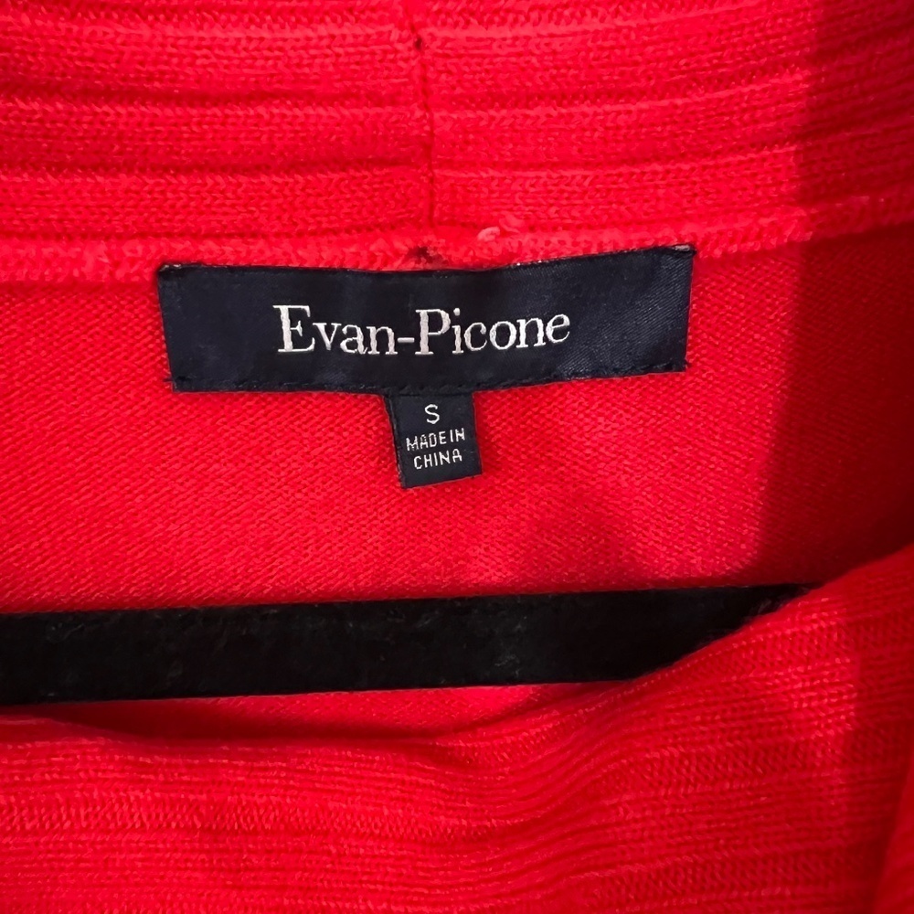 Evan Picone Red Cowl Neck Sweater Small | 3/4 Sleeve Workwear Knit Top - Picture 2 of 6